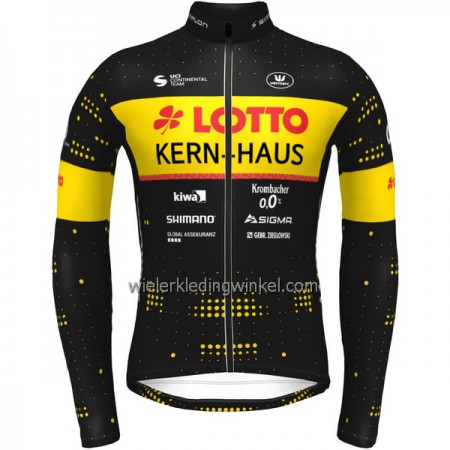 Wielershirt 2022 Lotto-Kern Haus Lange Mouw Geel Zwart